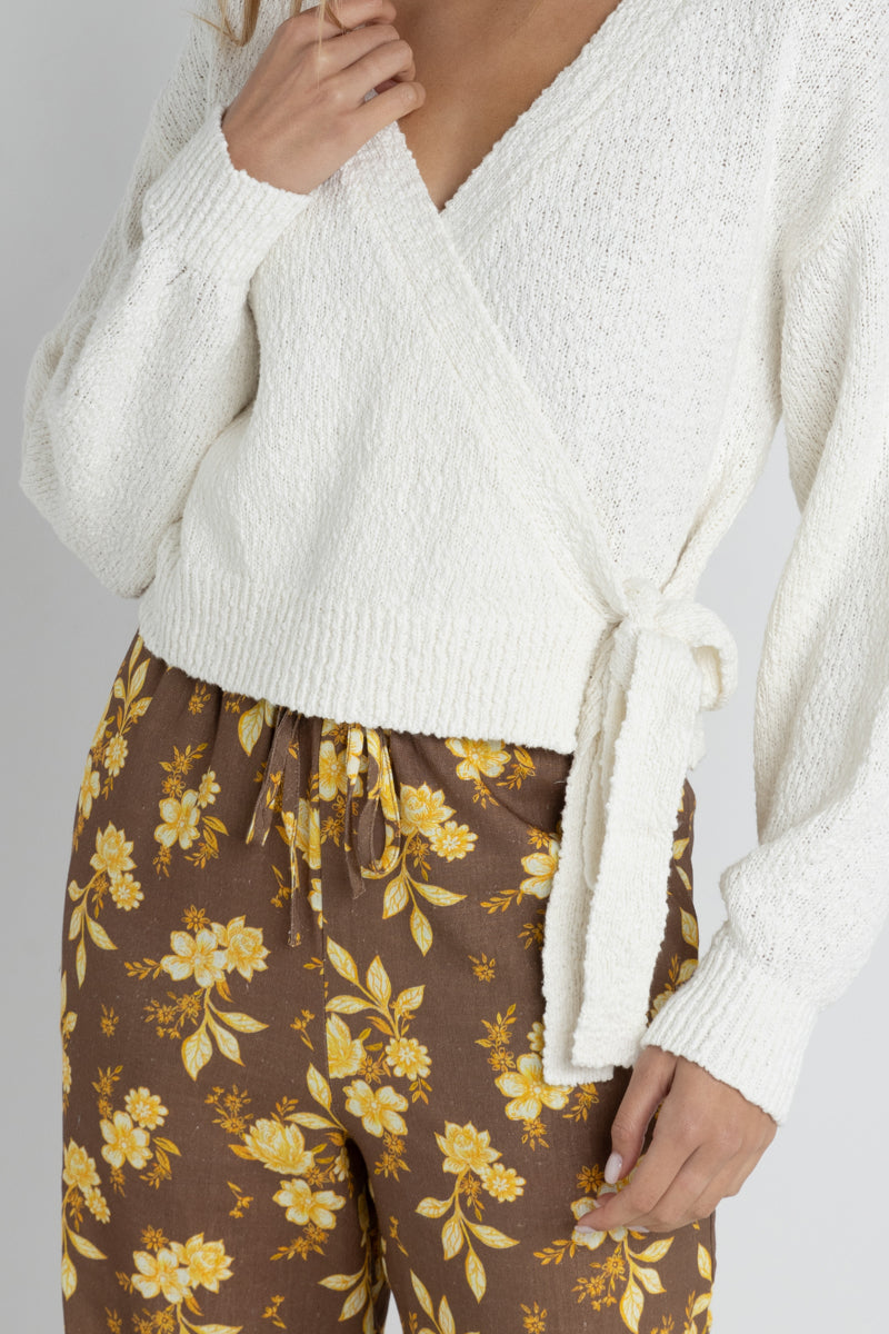 Anika Drawstring Pant in Cholcoate