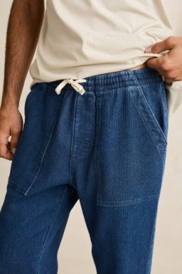 Textured Wale Jam Pant - Washed Indigo