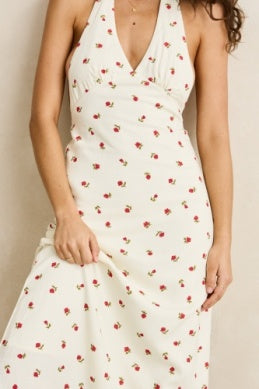 Mila Floral Halter Neck Maxi Dress