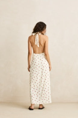 Mila Floral Halter Neck Maxi Dress