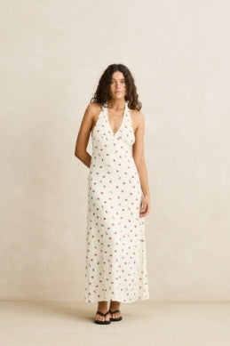 Mila Floral Halter Neck Maxi Dress