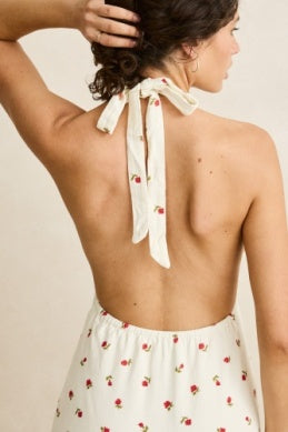 Mila Floral Halter Neck Maxi Dress