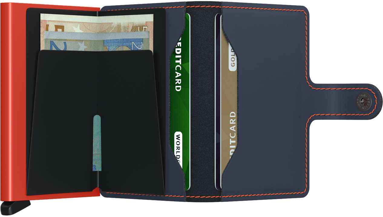 Miniwallet- Matte Night-Blue & Orange