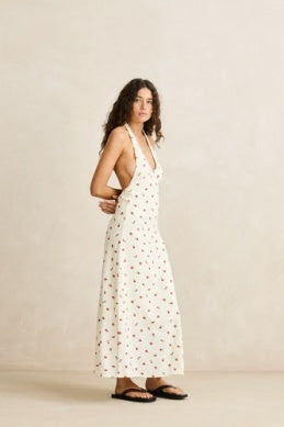 Mila Floral Halter Neck Maxi Dress