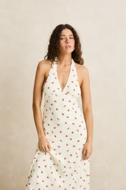 Mila Floral Halter Neck Maxi Dress
