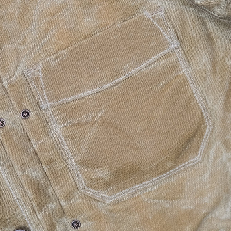 RIDERS JACKET WAXED CANVAS TOBACCO WITH TUMBLEWEED RED INTERIOR