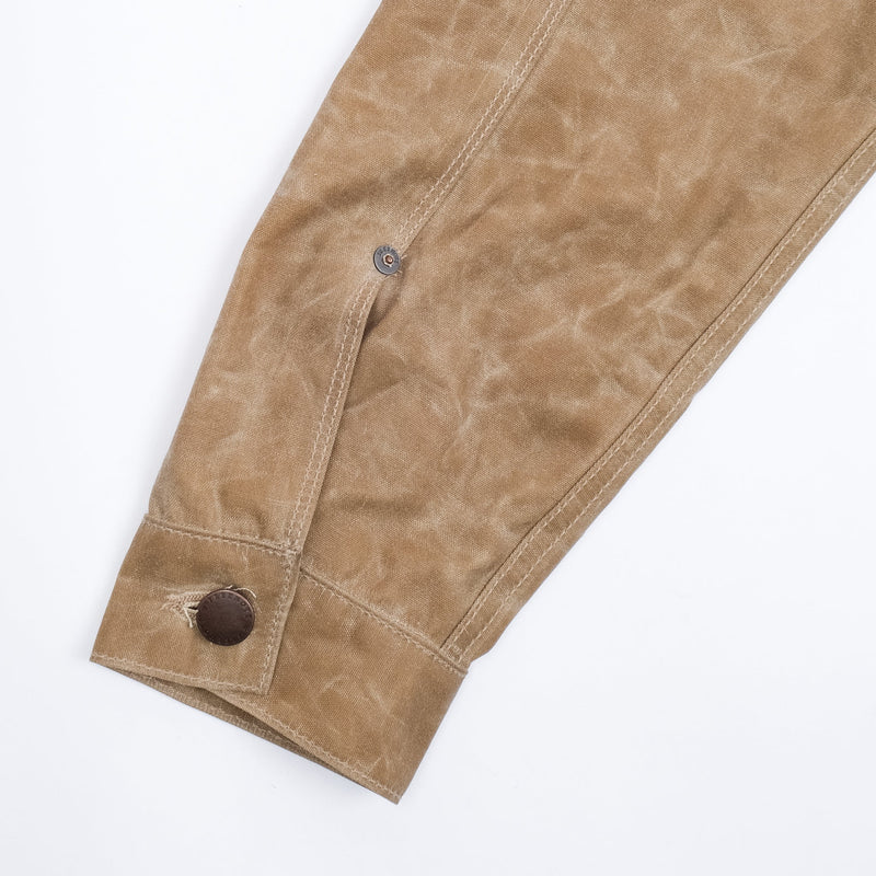 RIDERS JACKET WAXED CANVAS TOBACCO WITH TUMBLEWEED RED INTERIOR