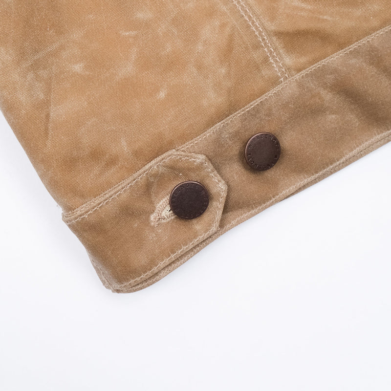 RIDERS JACKET WAXED CANVAS TOBACCO WITH TUMBLEWEED RED INTERIOR