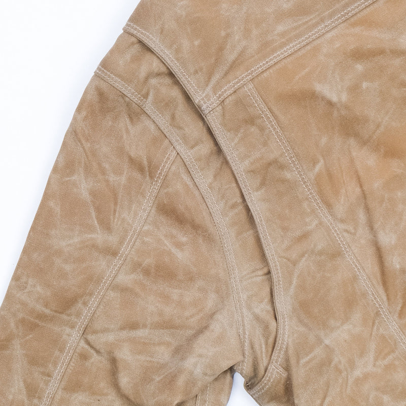 RIDERS JACKET WAXED CANVAS TOBACCO WITH TUMBLEWEED RED INTERIOR