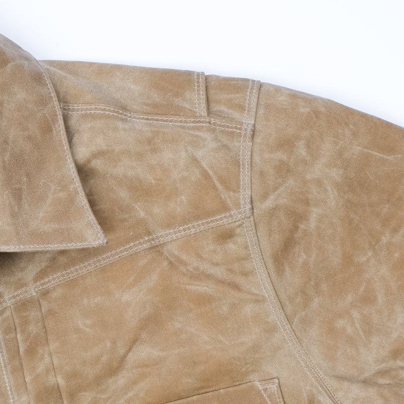 RIDERS JACKET WAXED CANVAS TOBACCO WITH TUMBLEWEED RED INTERIOR
