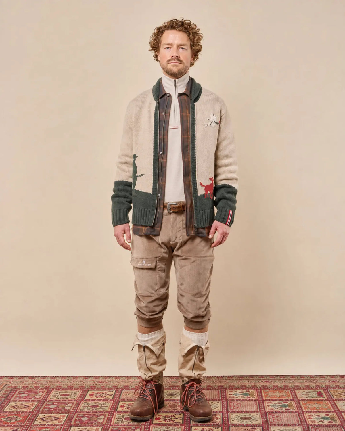 HUNTSMAN CARDIGAN MENS - Desert/Olive