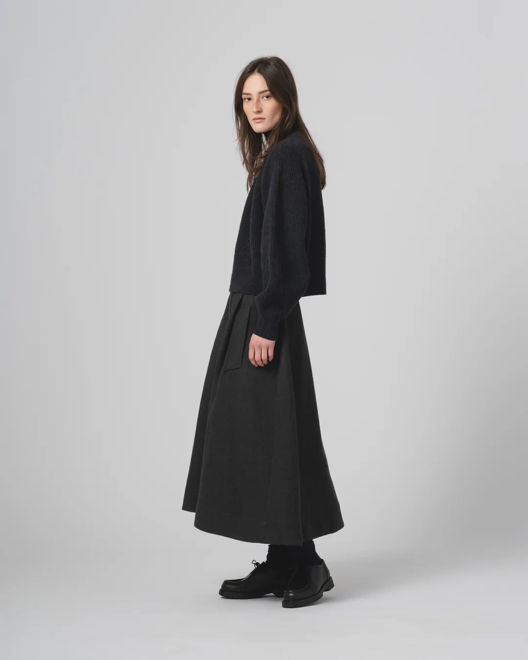 G.o.D Meadow Skirt Terrestre Wool Anthracite