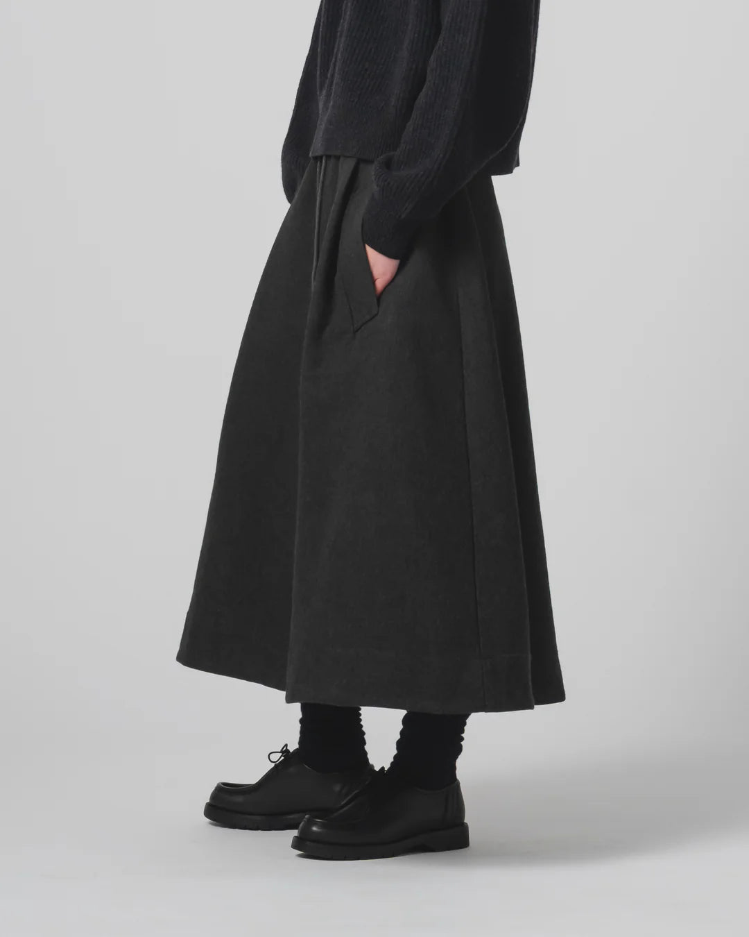 G.o.D Meadow Skirt Terrestre Wool Anthracite