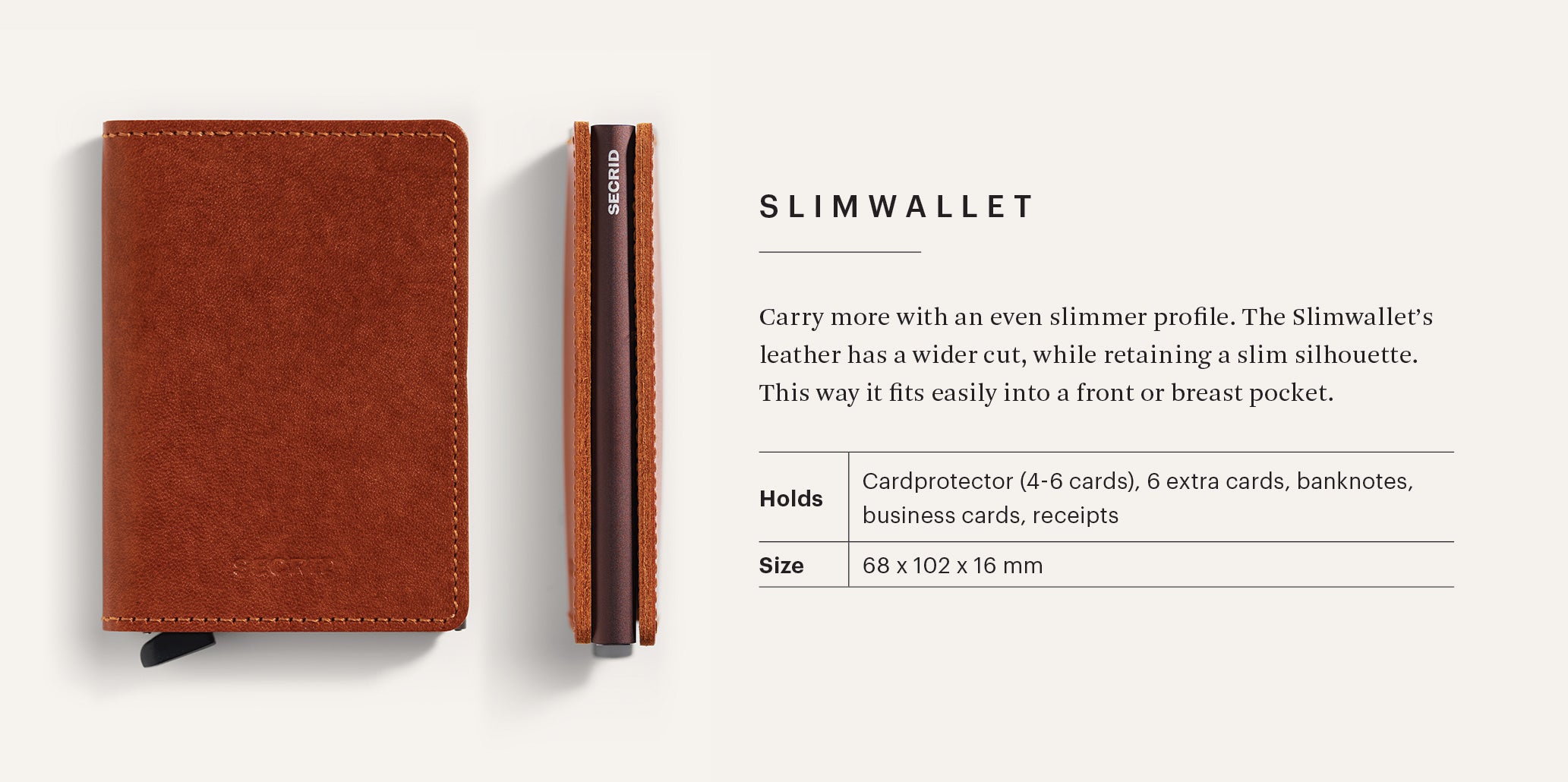 Slimwallet Veg Carmello-Sand