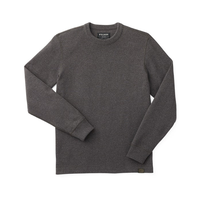 FILSON WAFFLE KNIT THERMAL CREW - CHARCOAL