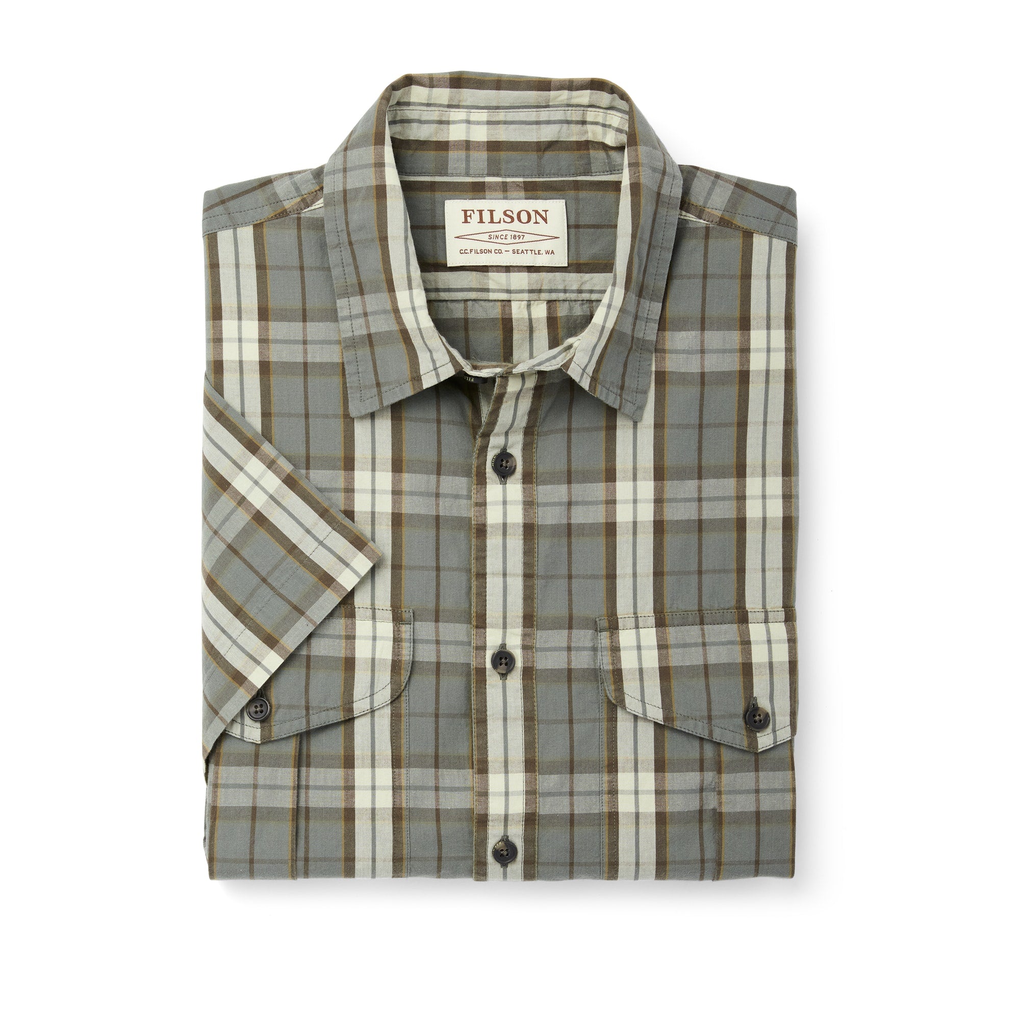 WASHED SHORT SLEEVE FEATHER CLOTH SHIRT - SAGE GREEN