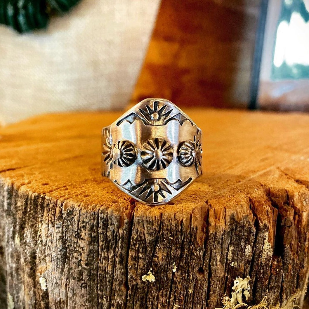 Handmade Men's Sterling Silver Buffalo Ring
