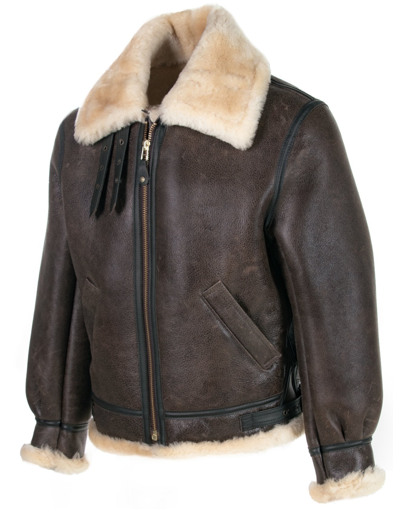 Classic B Sheepskin Leather Bomber Jacket