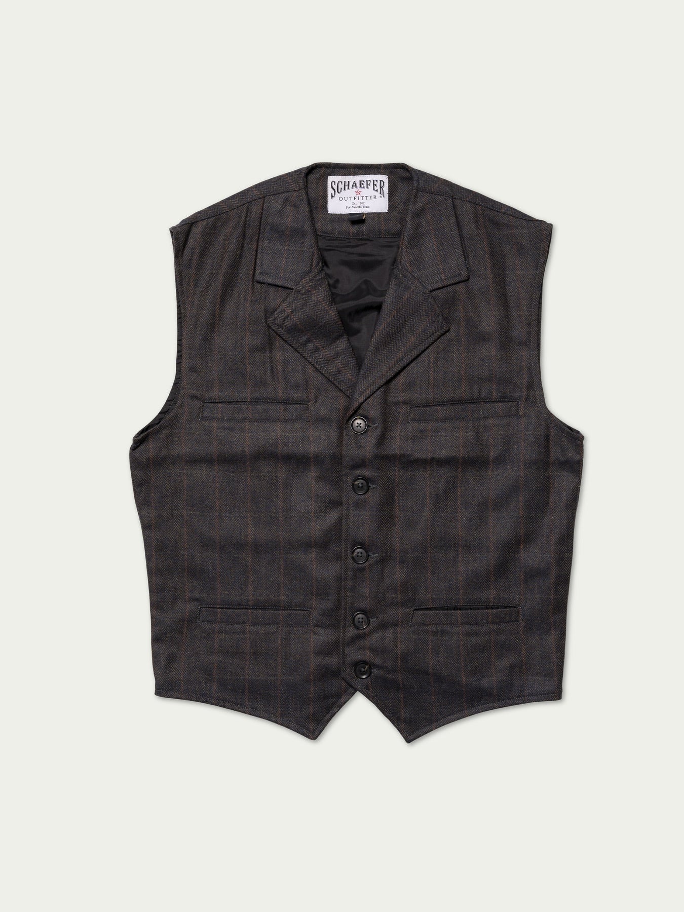 LARAMIE VEST - CHARCOAL WINDOWPANE