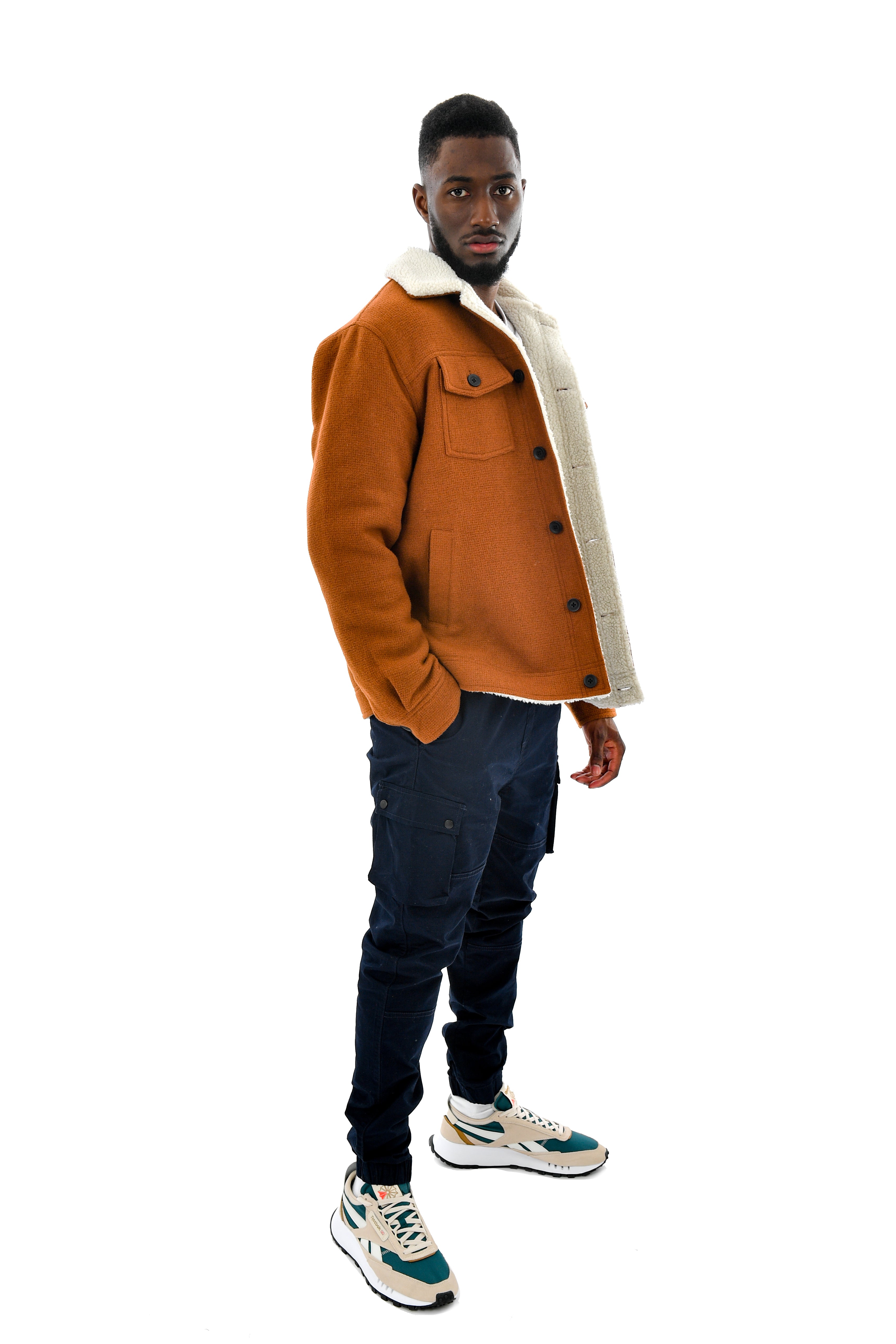 HEDGE Camel Sherpa Lined Jacket