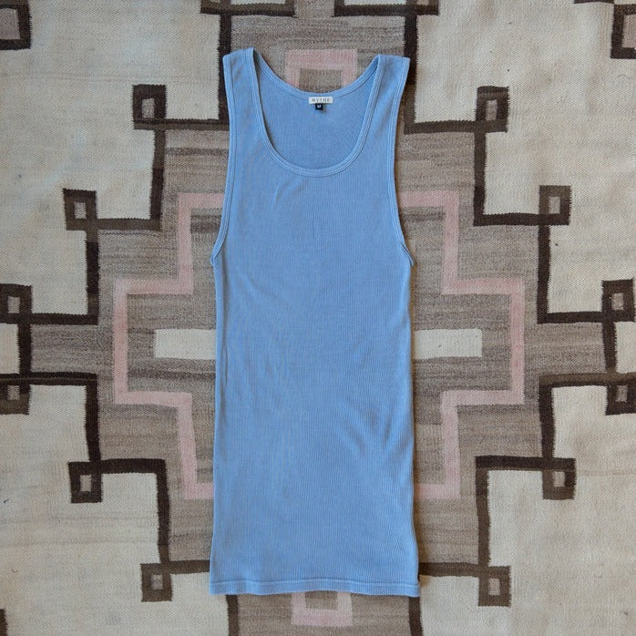 Tubular Cotton Ribbed Tank Top - Indigo