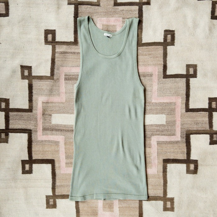 Tubular Cotton Ribbed Tank Top - Olive