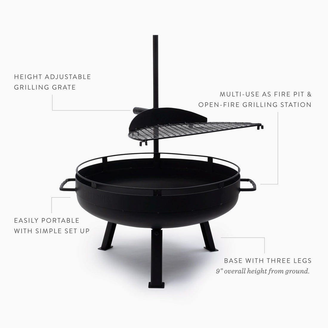 COWBOY FIRE PIT GRILL - 23"