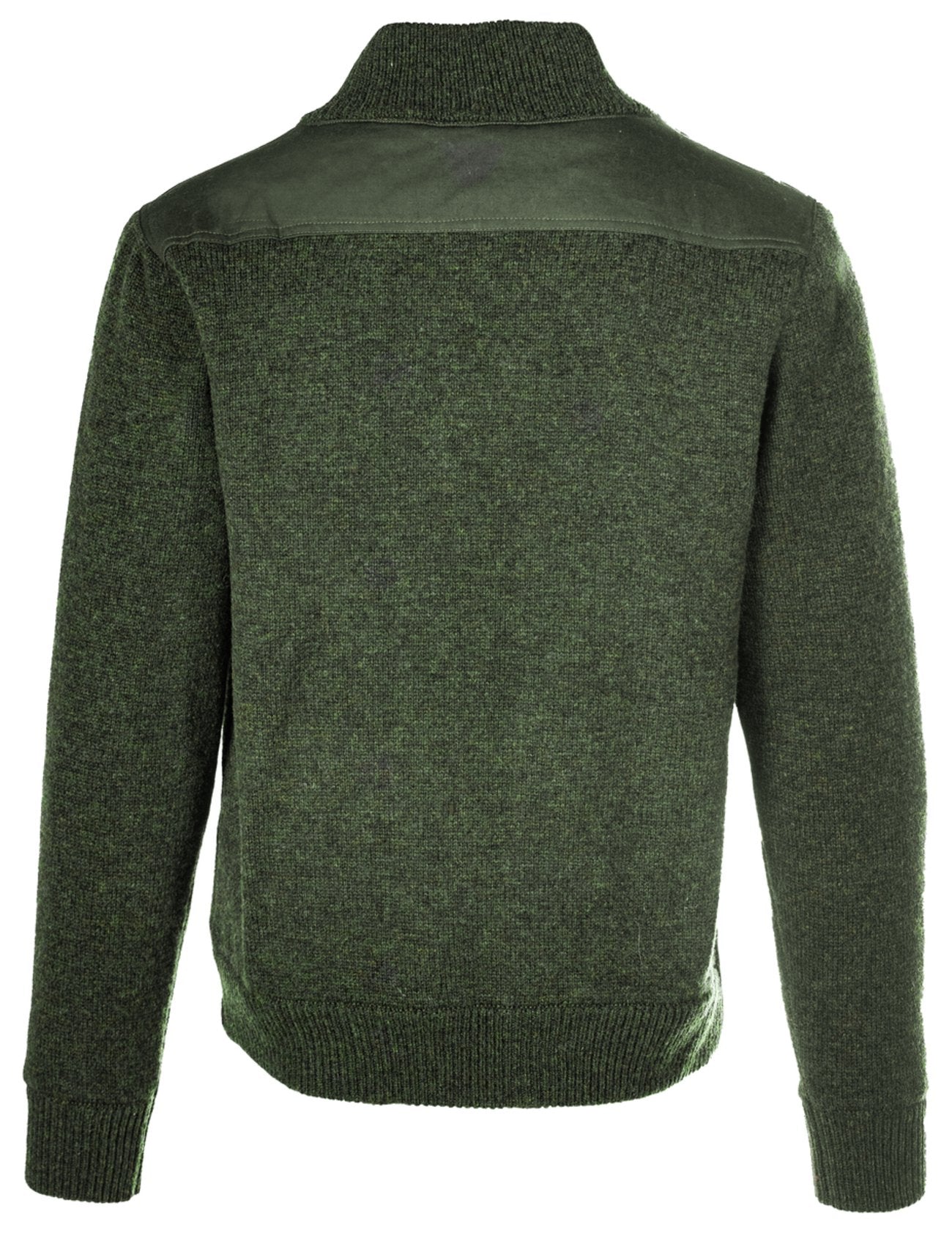 Wool Blend Military Sweater Jacket - Moss