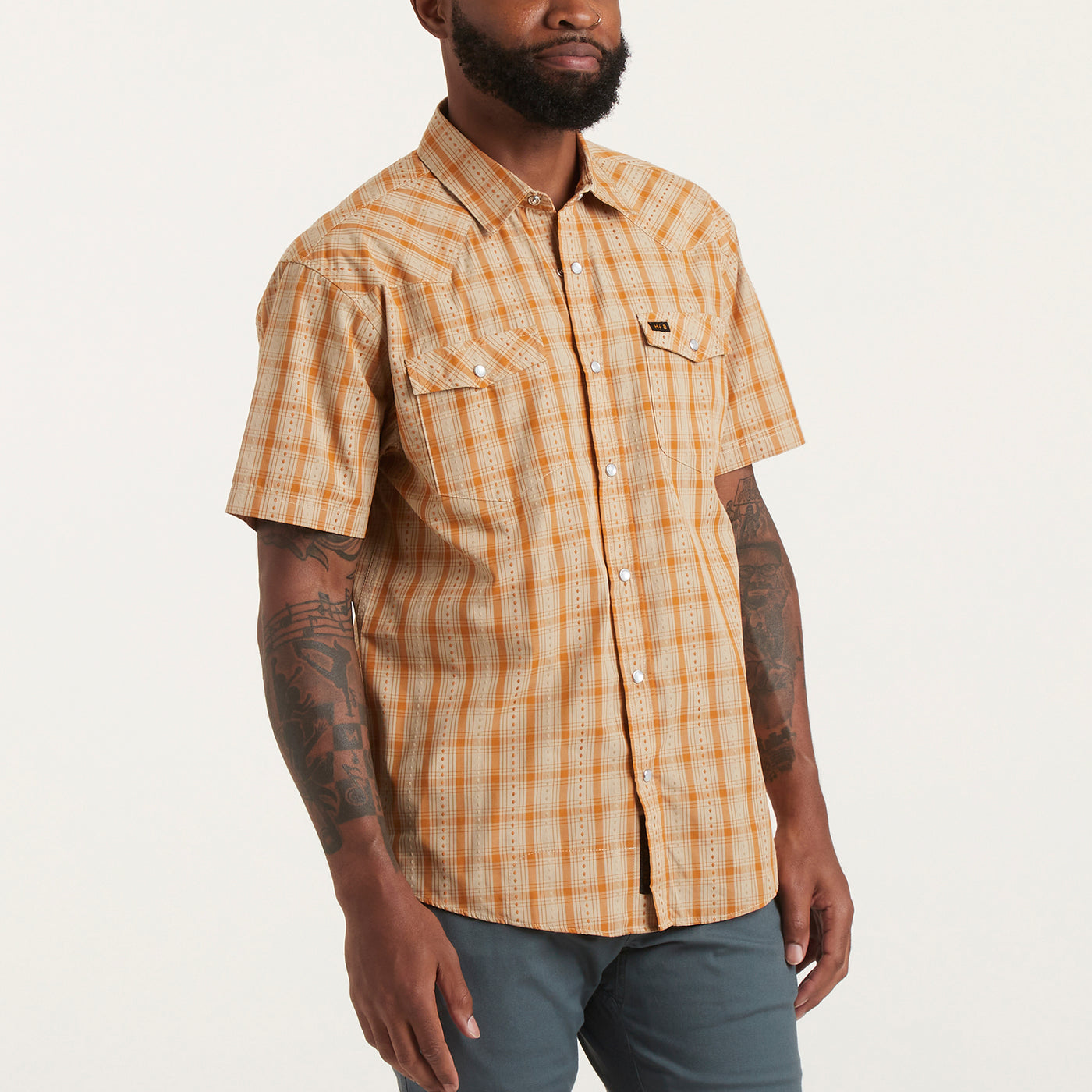 H Bar B Snapshirt - Pumpkin