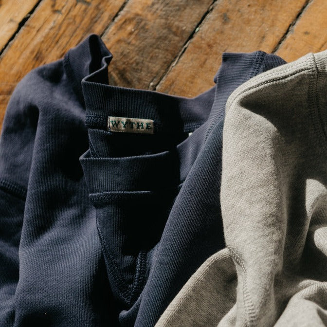 Faded Navy Cotton Sweatshirt