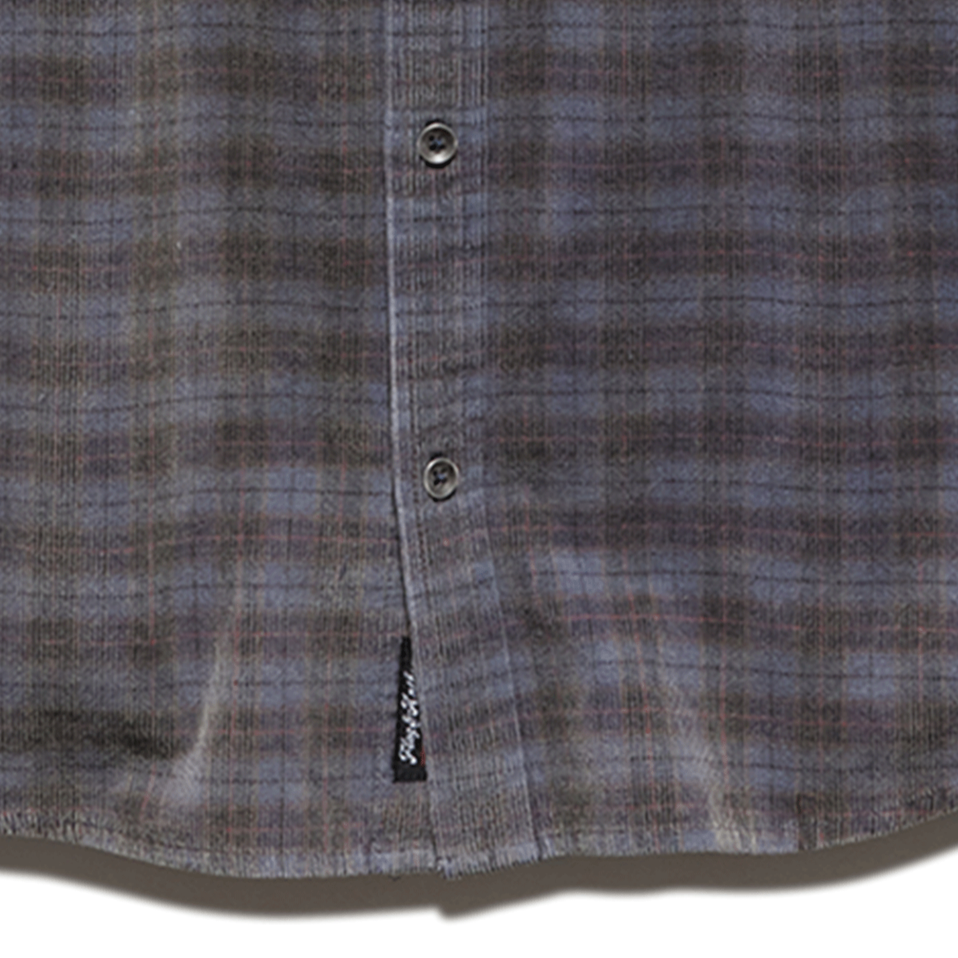 HERALD VINTAGE WASHED CORDUROY SHIRT -NAVY/BROWN/RED