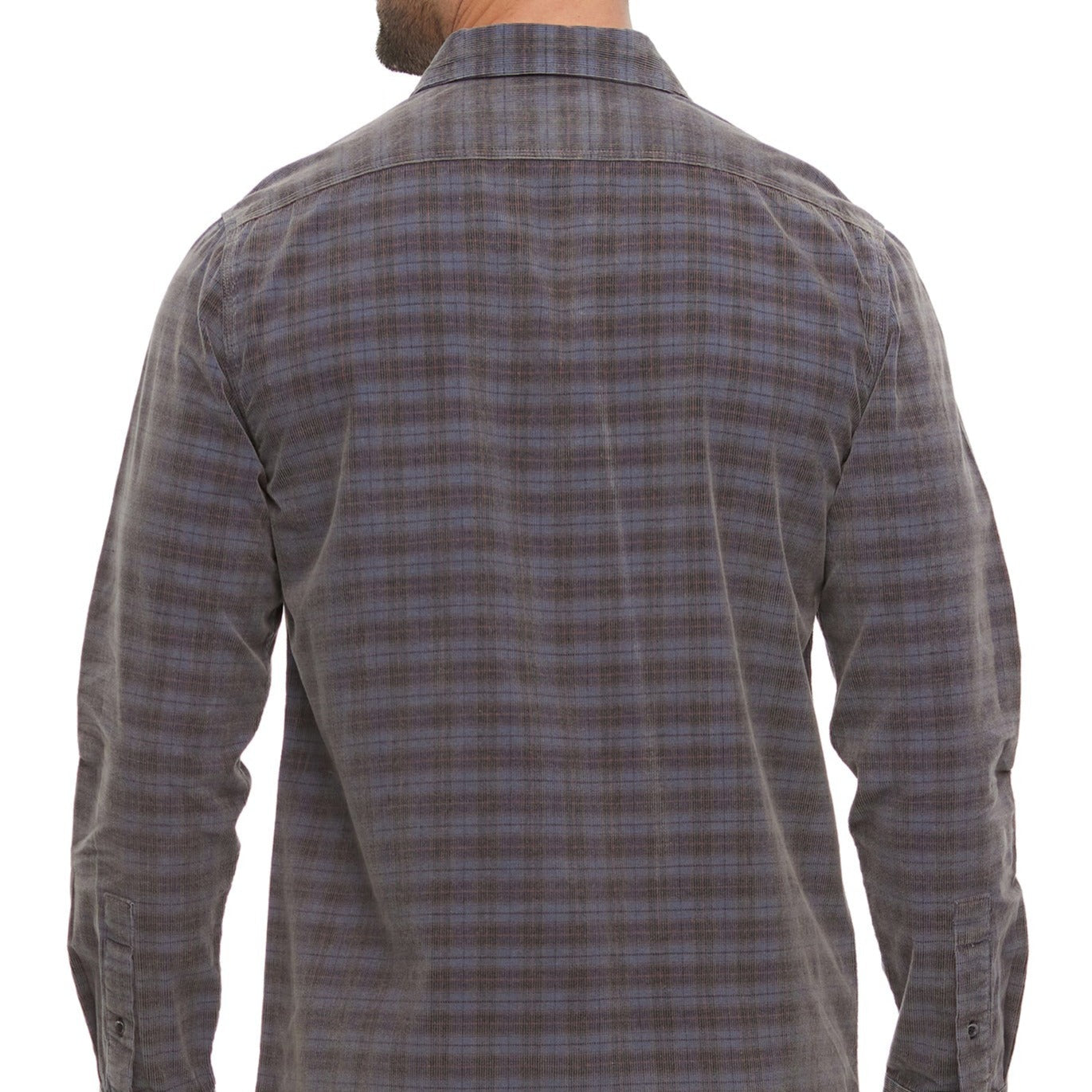 HERALD VINTAGE WASHED CORDUROY SHIRT -NAVY/BROWN/RED