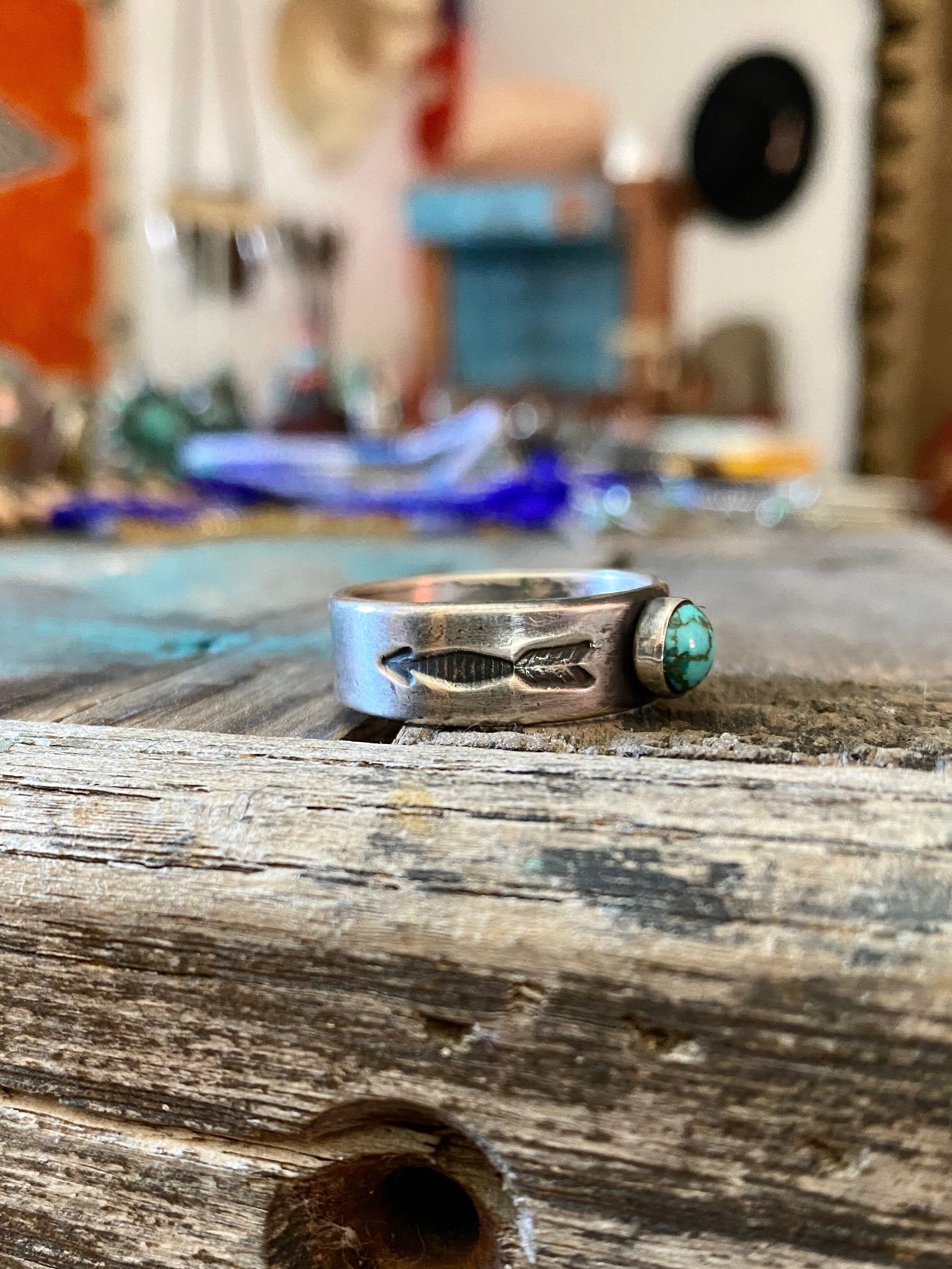 Double Arrow Ring -Solid or w/Turquoise