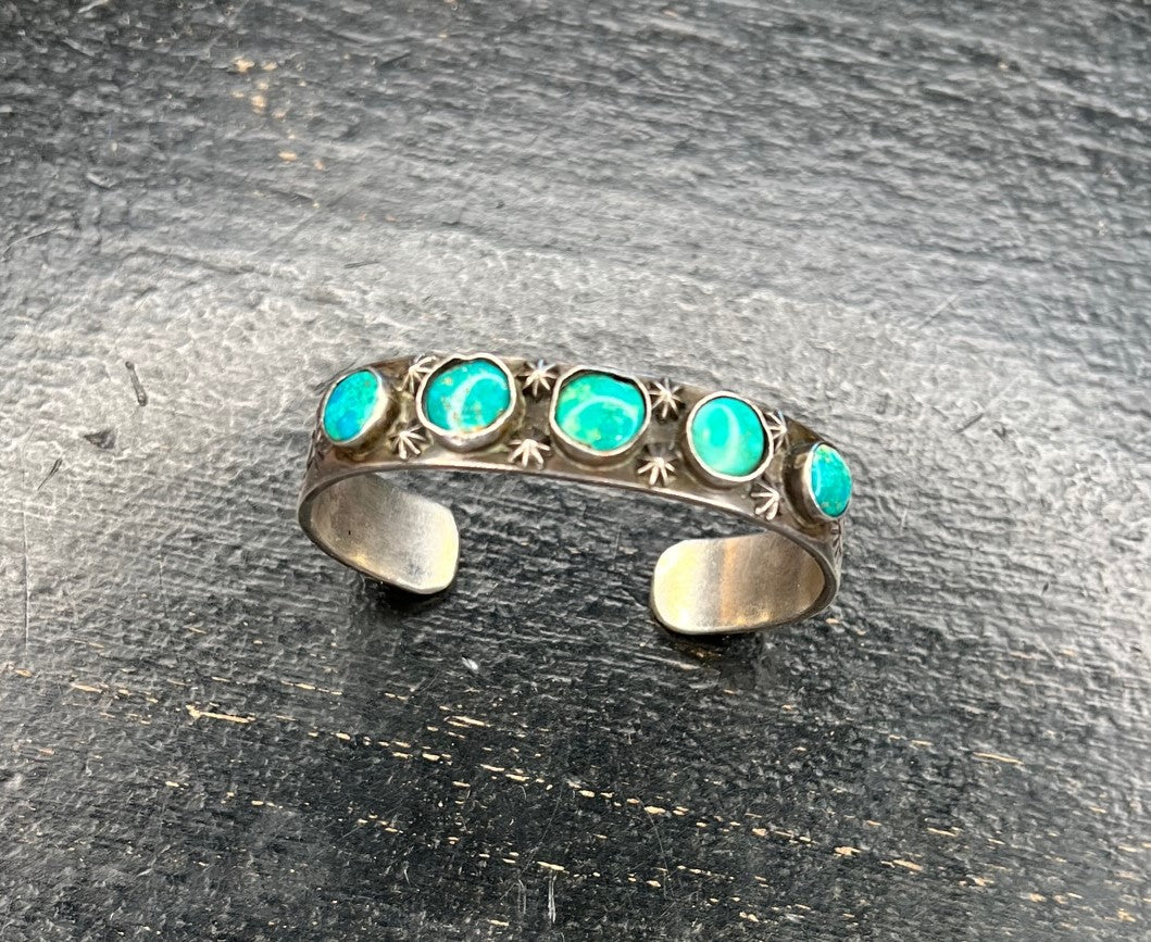 Vintage Sterling and Turquoise Cuff