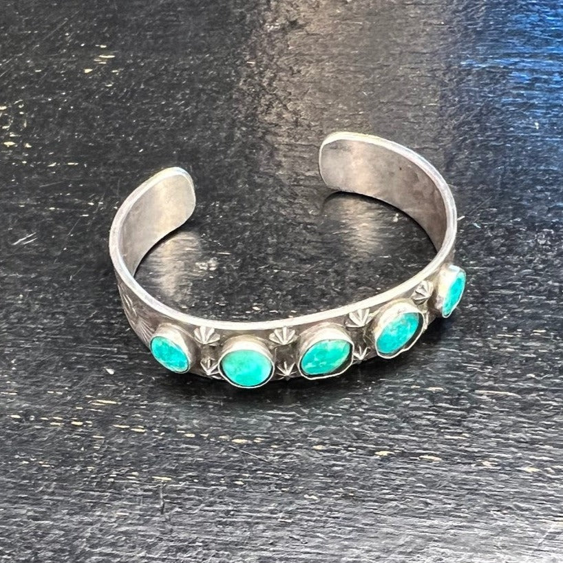 Vintage Sterling and Turquoise Cuff