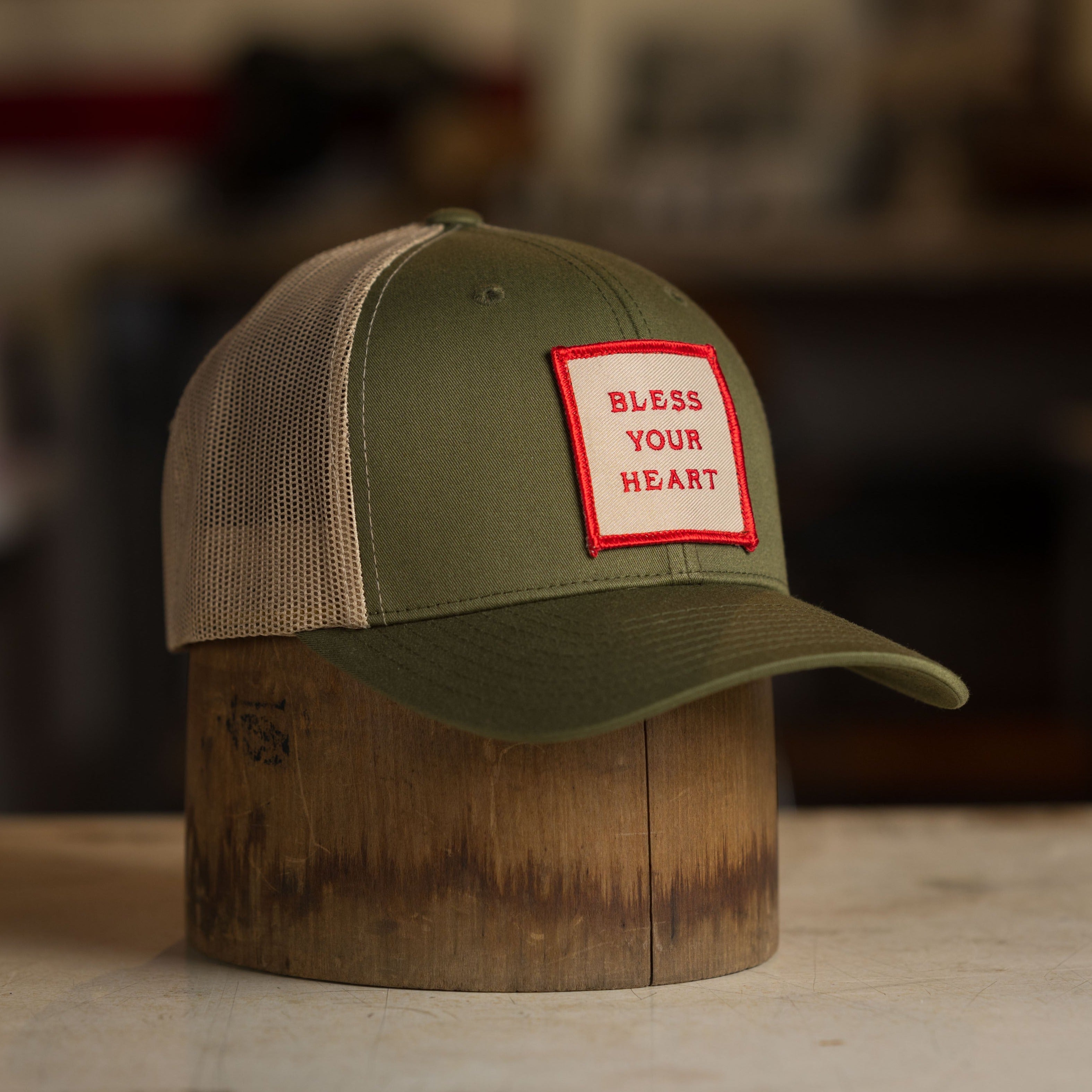 Bless Your Heart Trucker - Army/Tan