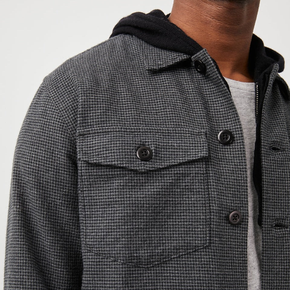 Kerouac Shirt Jacket Charcoal - Black Houndstooth