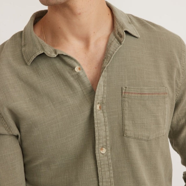 Long Sleeve Classic Stretch Selvage Shirt in Vetiver