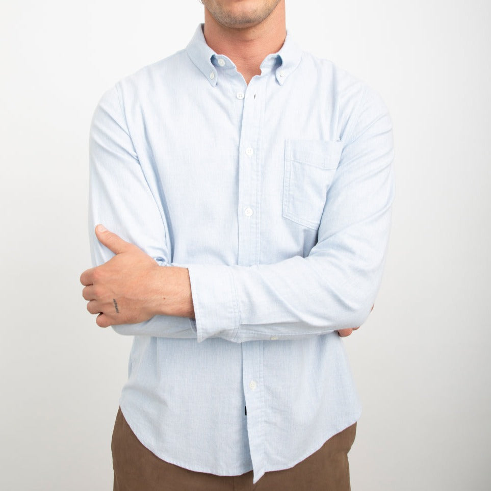 Reid Shirt - Blue Heather Oxford