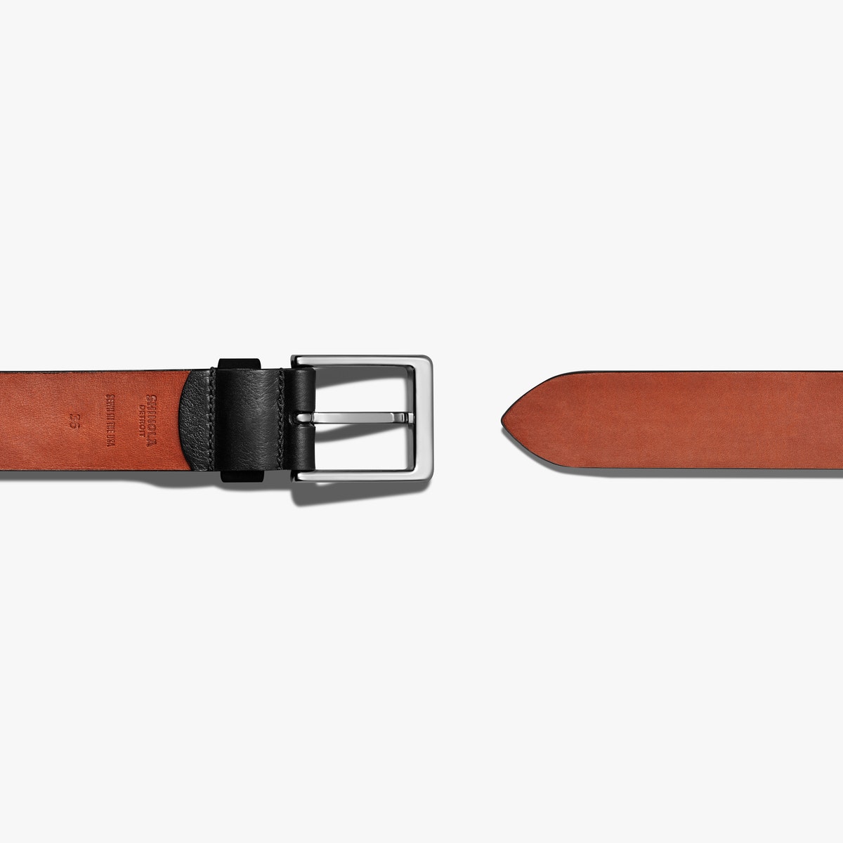 1-1/2 Lightning Bolt Keeper Belt-Black By Shinola