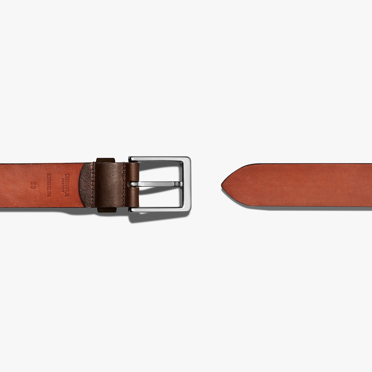 1-1/2 Lightning Bolt Keeper Belt-Deep Brown by Shinola