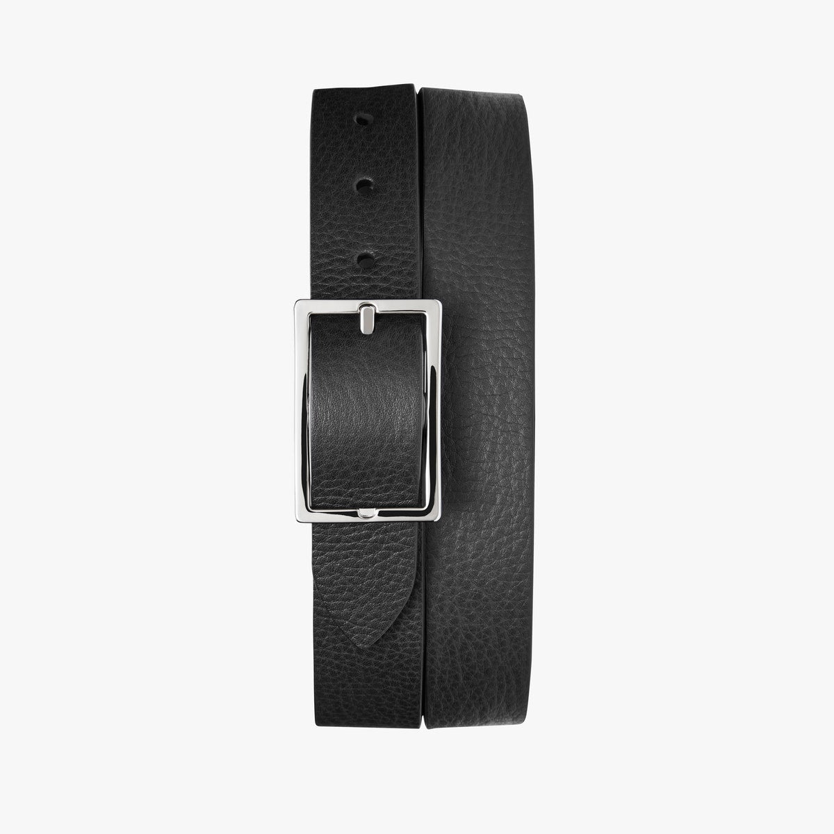 1-1/4 Reversible Rectangle Buckle Belt-Black/Drk Brown