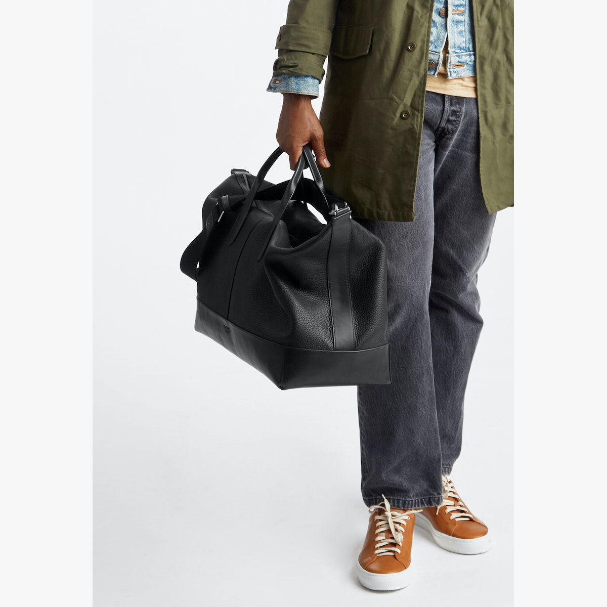 CANFIELD CLASSIC HOLDALL - NATURAL GRAIN LEATHER - BLACK