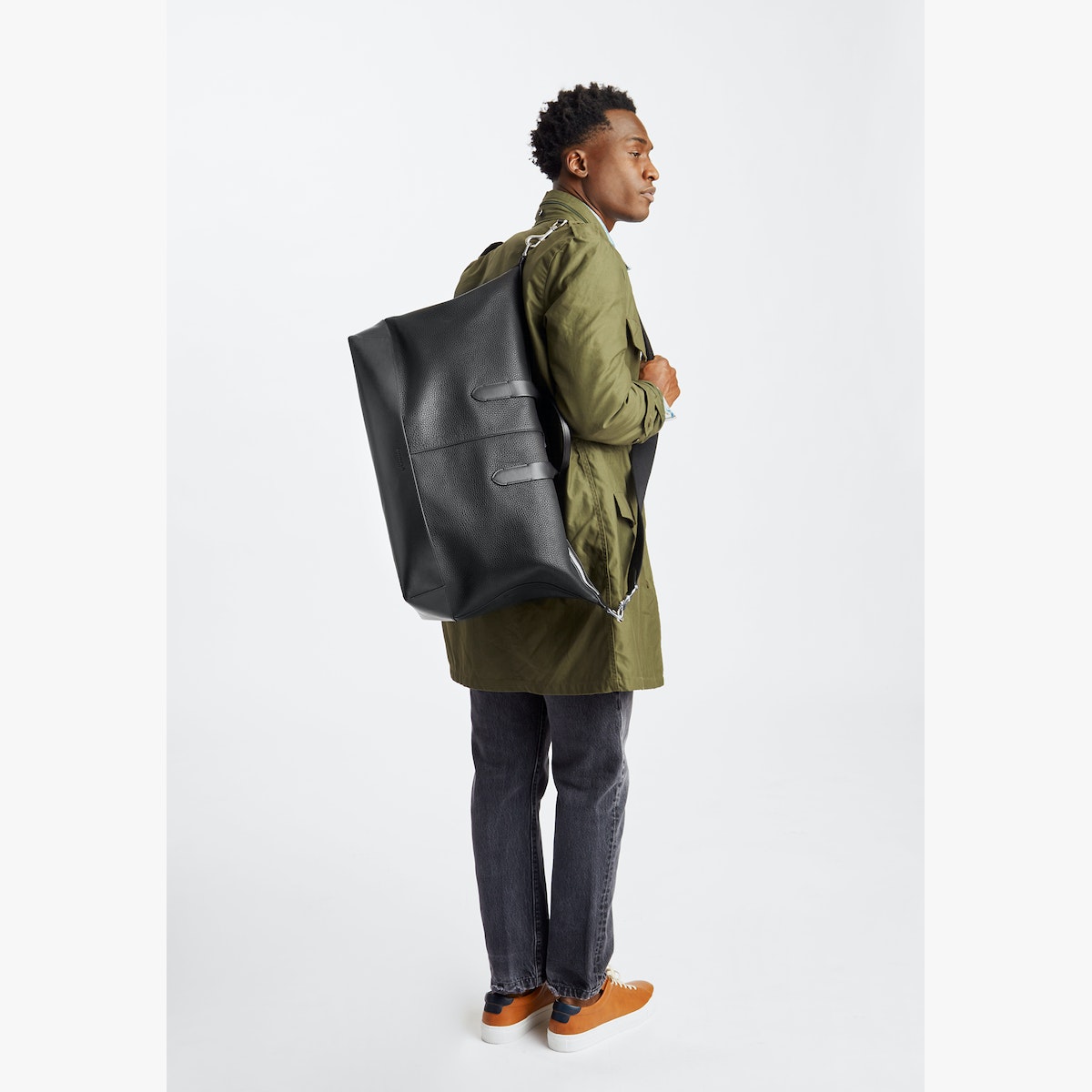 CANFIELD CLASSIC HOLDALL - NATURAL GRAIN LEATHER - BLACK