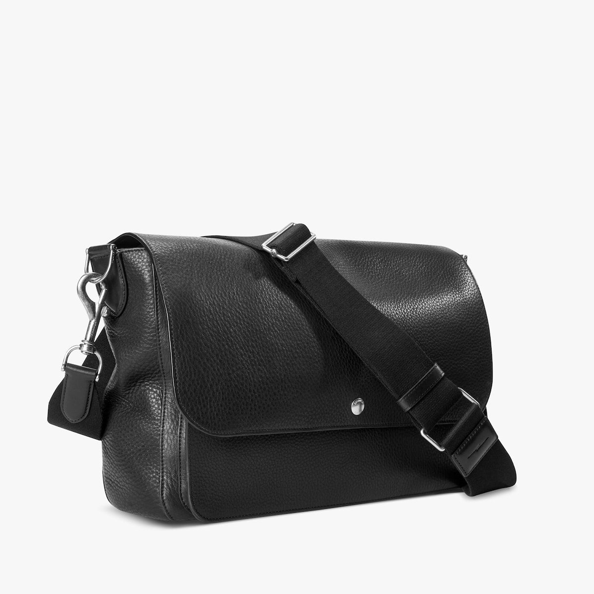 CANFIELD RELAXED MESSENGER - NATURAL GRAIN LEATHER - BLACK