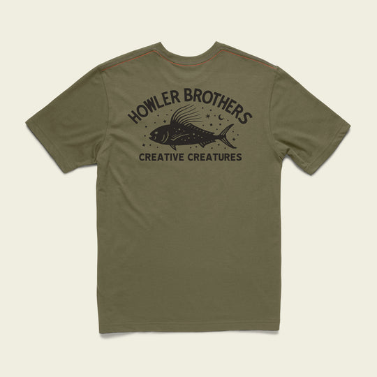 Creative Creatures Roosterfish Pocket T-Shirt - Olive