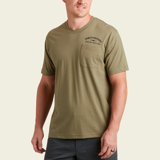 Creative Creatures Roosterfish Pocket T-Shirt - Olive