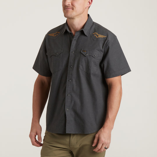 Crosscut Deluxe Shortsleeve Shirt - Pictograph : Black Chambray