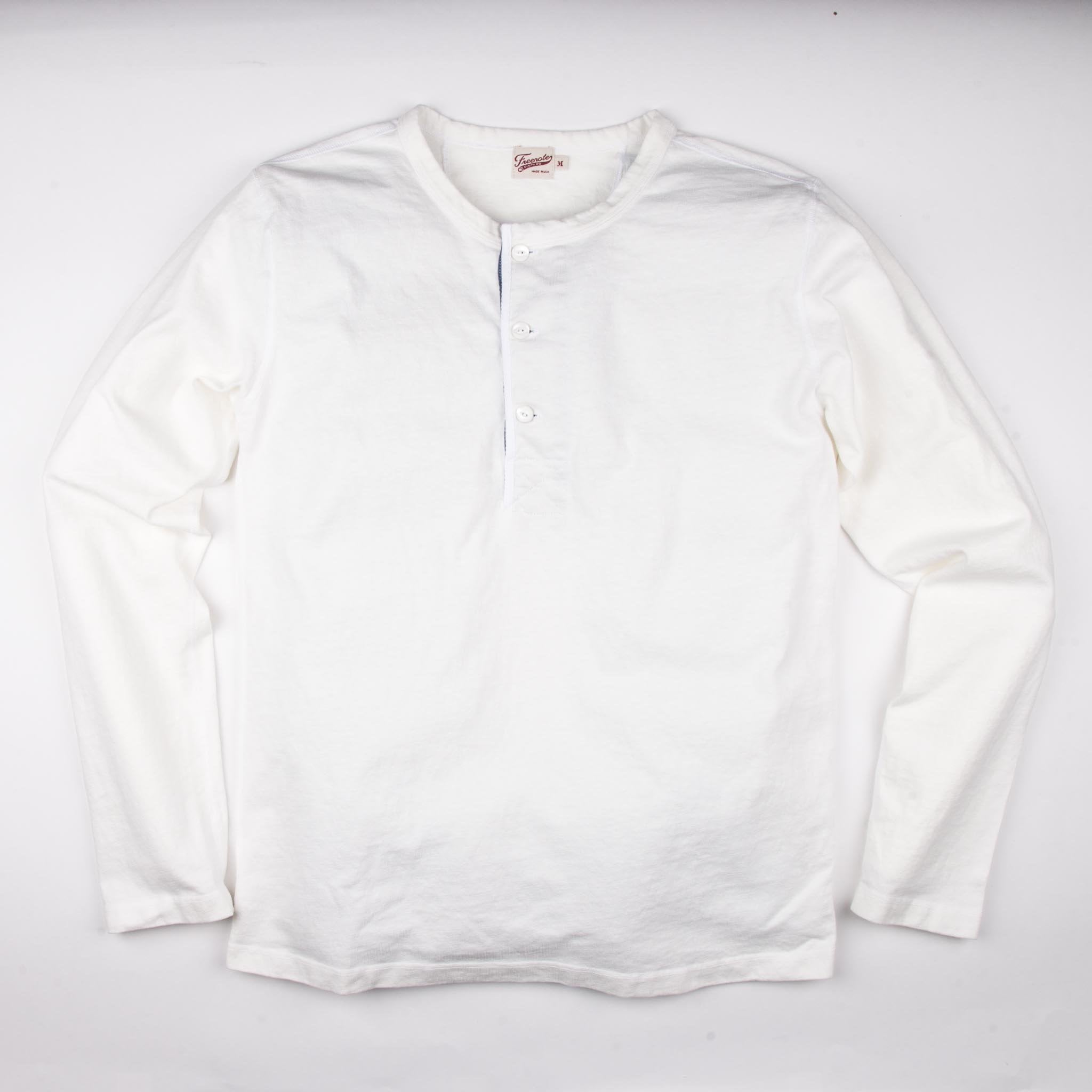 Freenote 13 Ounce Henley L/S White