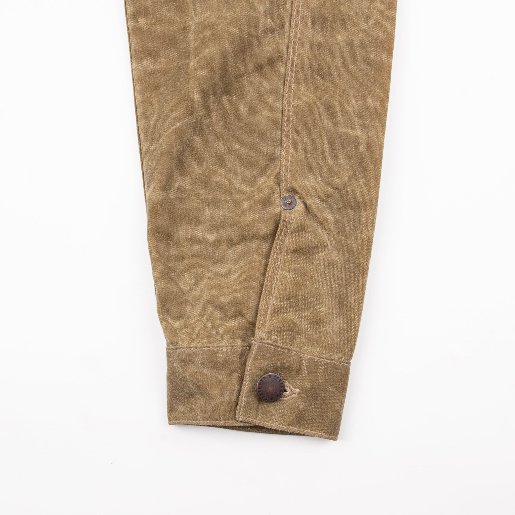 Riders Jacket Waxed Canvas Tobacco Green Interior